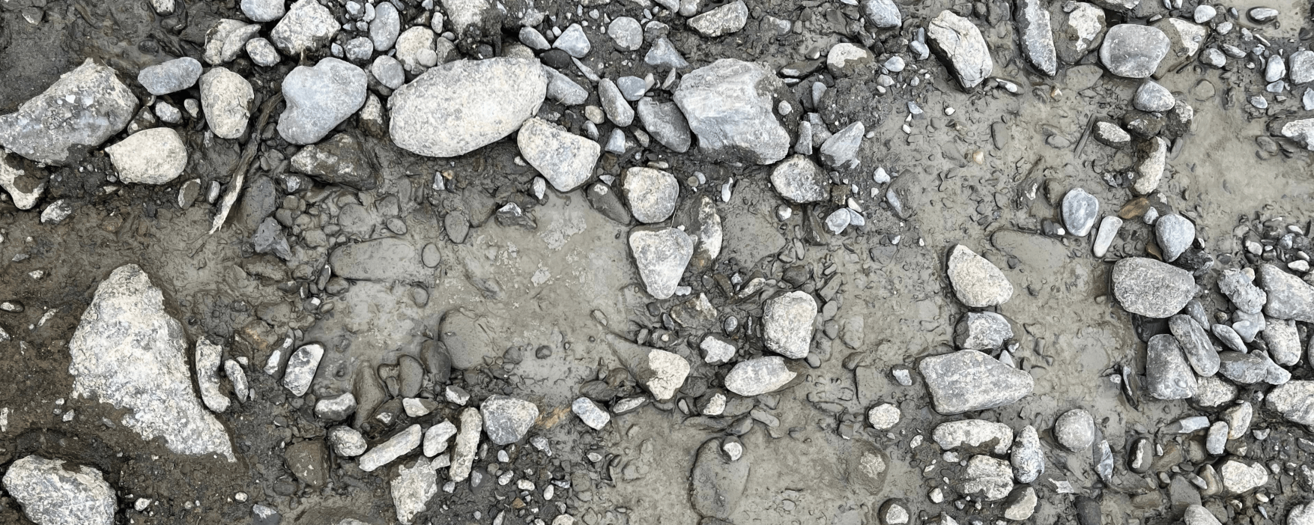 Natural clay deposits along the Aroostook River in Caribou, Maine