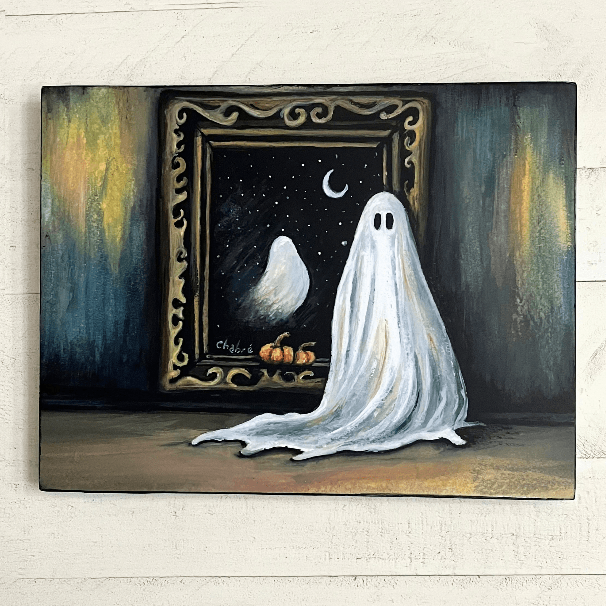 8x10 mounted ghost fine art print displayed on a white wall